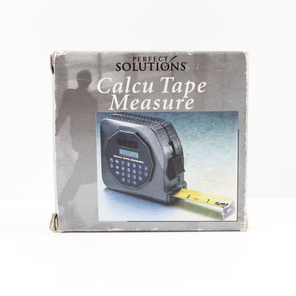 Vintage 1998 Perfect Solutions Solar Powered Calcu Tape Measure
